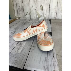 VANS Classic Slip-On Multicolored Size 5 for Women Sneakers Orange/White